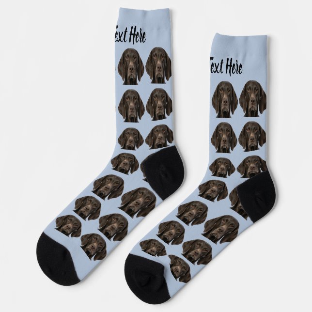 Simple Custom Dog Pet Photo Personalized Text Sock (Left)