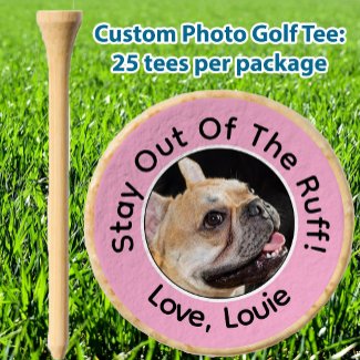 Simple custom dog photo golfer gift funny pink
