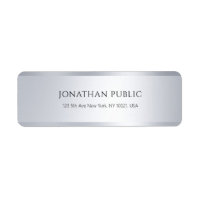 Simple Custom Elegant Modern Silver Return Address