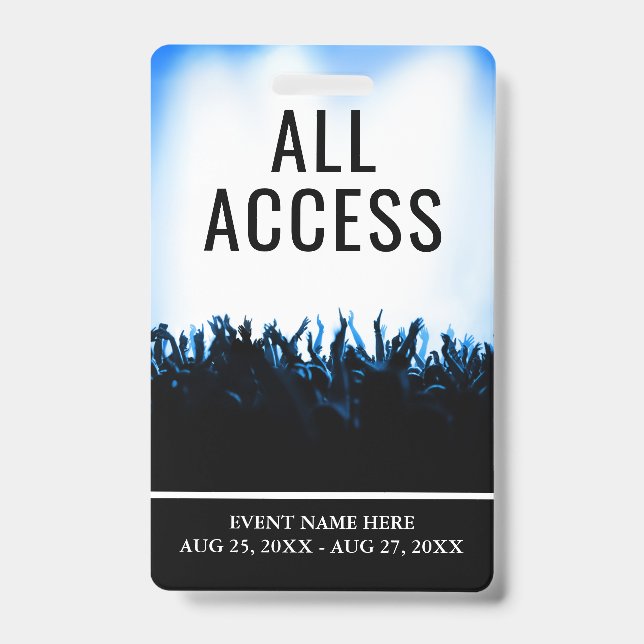 Simple Custom Event All Access VIP Badge (Front)