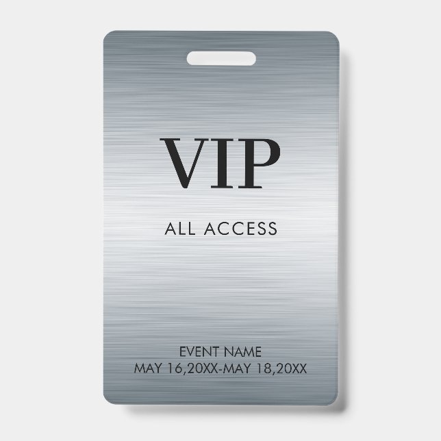 Simple Custom Event All Access VIP Badge (Front)