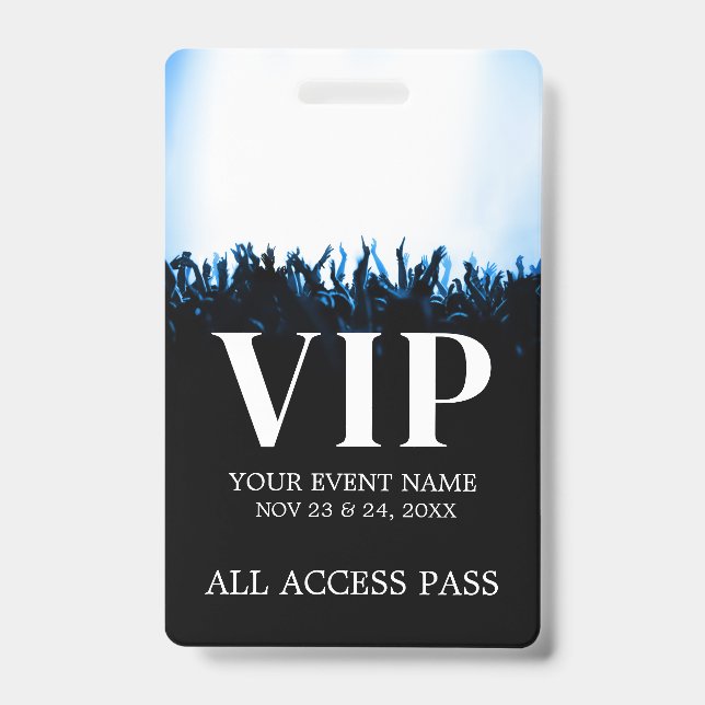 Simple Custom Event All Access VIP Badge (Front)