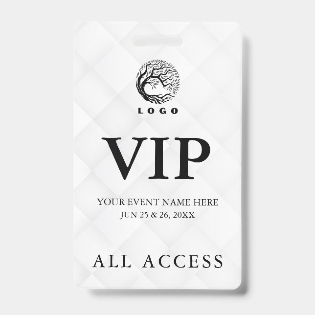 Simple Custom Event All Access VIP Badge (Front)