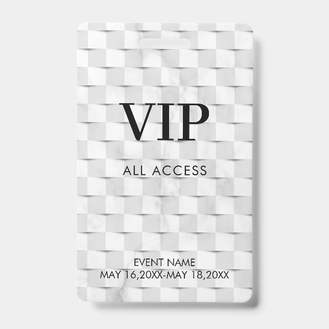 Simple Custom Event All Access VIP Badge (Front)