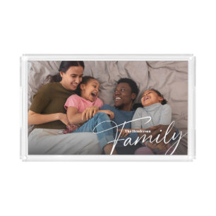 Simple Custom Family Photo Acrylic Tray