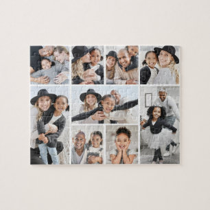 Simple Custom Family Photo Collage Jigsaw Puzzle