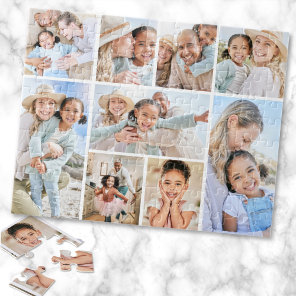 Simple Custom Family Photo Collage Jigsaw Puzzle