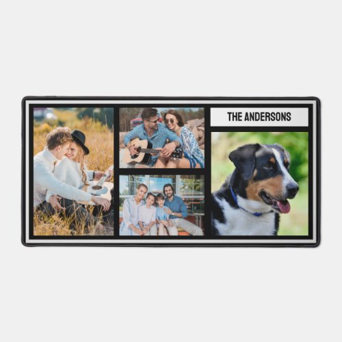 Simple Custom Family Photo Collage Table Mat 