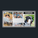 Simple Custom Family Photo Collage Table Mat<br><div class="desc">Create your personalized family photo collage with your favorite four Photos. This black and white simple,  easy-to-upload photo collage template is ideal to feature favorite family,  kids and pet pictures. Custom Family Photo Collage Table Mat. The name can be easily edited with your personal text/name.</div>