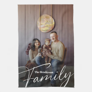 Simple Custom Family Photo Kitchen Towel