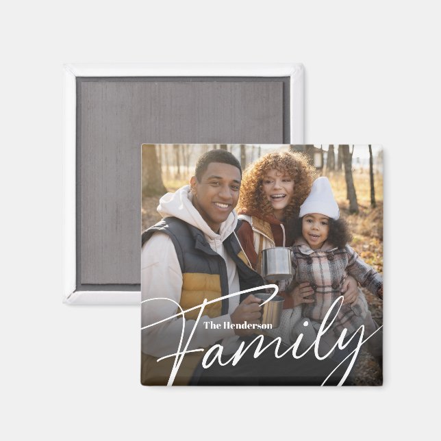 Simple Custom Family Photo Magnet (Front/Back)