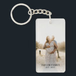 Simple Custom Family Photo & Name Acrylic Keychain<br><div class="desc">Simple Custom Family Photo & Name Acrylic Keychain</div>