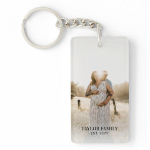 Simple Custom Family Photo & Name Acrylic Keychain