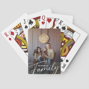 Simple Custom Family Photo Poker Cards