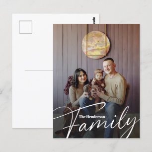 Simple Custom Family Photo Postcard