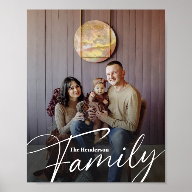 Simple Custom Family Photo Poster (Front)