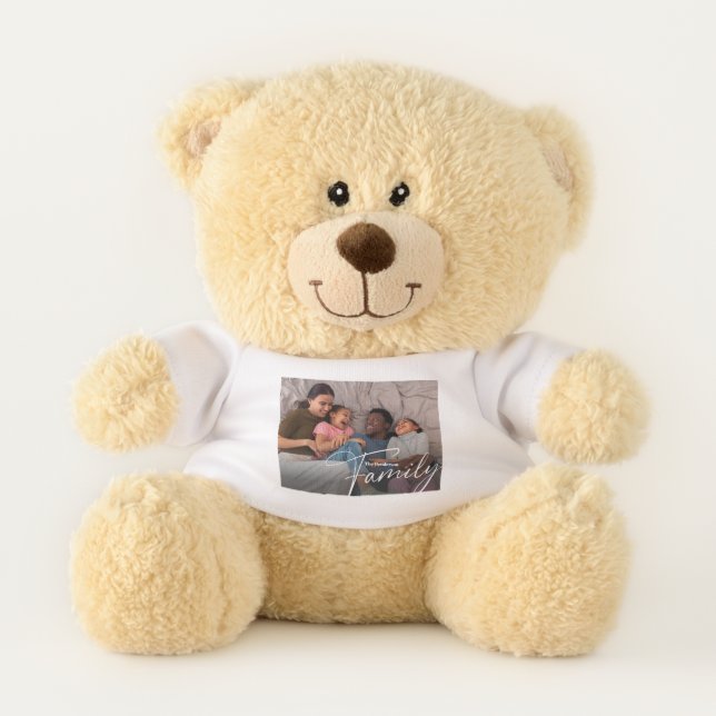 Simple Custom Family Photo Teddy Bear (Front)