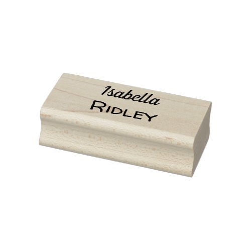 Simple Custom First  Last Names Rubber Stamp