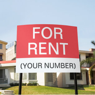 Simple Custom For Rent Phone Real Estate Marketing Sign