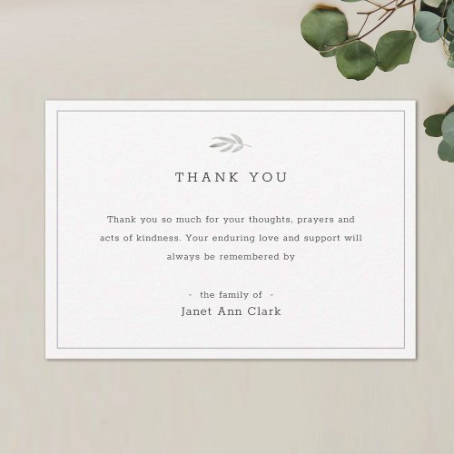 Simple Custom Funeral Thank You Note