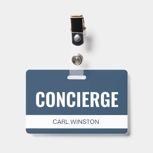 Simple Custom Hotel Concierge Employee ID Badge