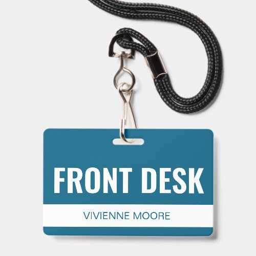 Simple Custom Hotel Front Desk Staff Employee ID Badge
