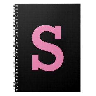 Simple Custom Initial Letter Solid Color Notebook