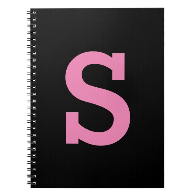 Simple Custom Initial Letter Solid Color Notebook (Front)