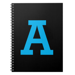Simple Custom Initial Letter Solid Color Notebook
