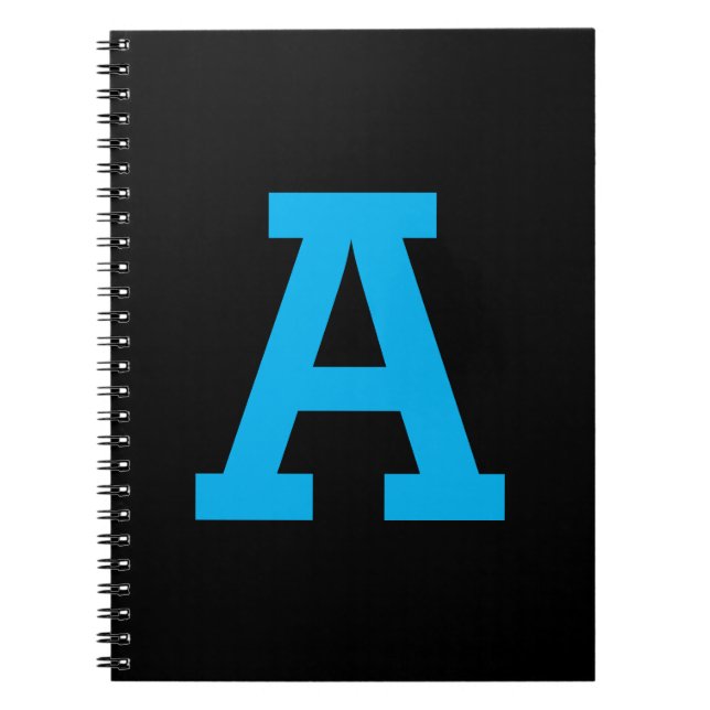 Simple Custom Initial Letter Solid Color Notebook (Front)
