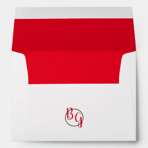 Simple Custom Initials 5x7 Wedding Invitation Envelope