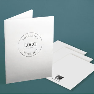 Simple Custom large Business Logo QR CODE website  Pocket Folder