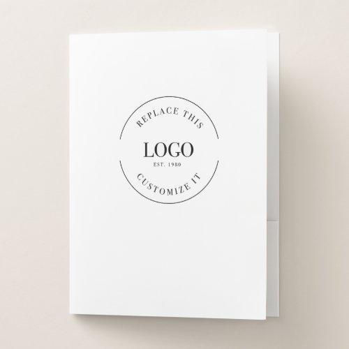 Simple Custom large Business Logo QR CODE website  Pocket Folder