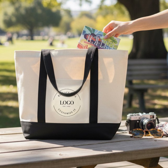 Simple Custom Large Business Logo  Tote Bag (Business tote bag with logo.)