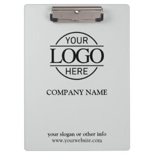 Simple Custom Light Gray Company Business Logo Clipboard