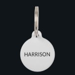 Simple custom light grey dog cat name Info Pet ID Tag<br><div class="desc">Customize,  personalize black and light grey dog  / cat Name,  Info simple elegant Pet ID tag.
you can customize the front side: with the initial letter
and the back: with name,  phone,  address,  Pet Insurance ID number,  or any important information</div>
