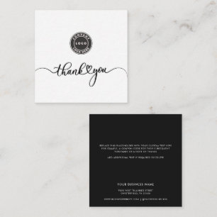 Simple Custom Logo and Business Thank You Note Card