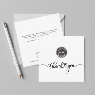 Simple Custom Logo and Business Thank You Note Card