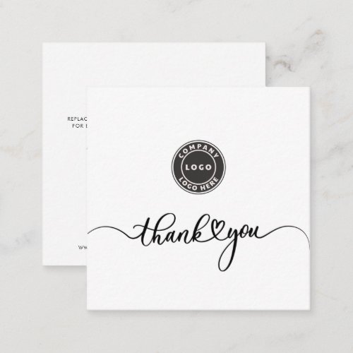 Simple Custom Logo and Business Thank You Note Card