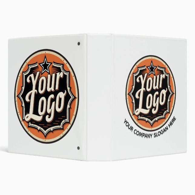 Simple Custom Logo and Text Business 3 Ring Binder (Background)