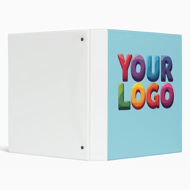 Simple Custom Logo and Text Business 3 Ring Binder (Background)