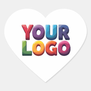 Simple Custom Logo and Text Business Heart Sticker