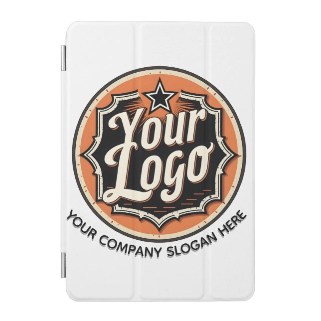 Simple Custom Logo and Text Business iPad Mini Cover (Front)