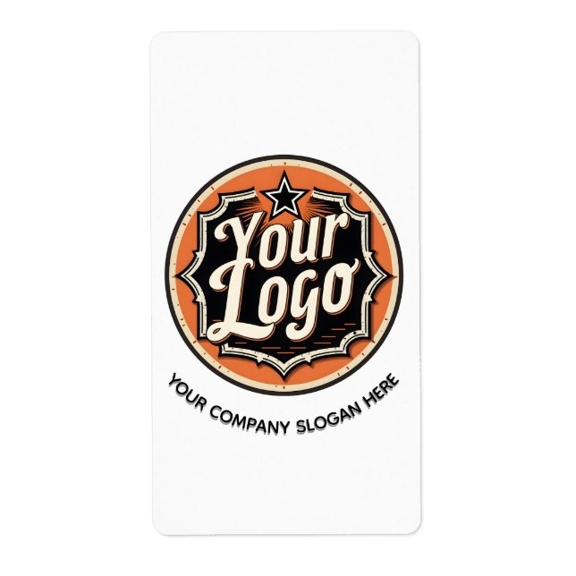 Simple Custom Logo and Text Business Label (Front)