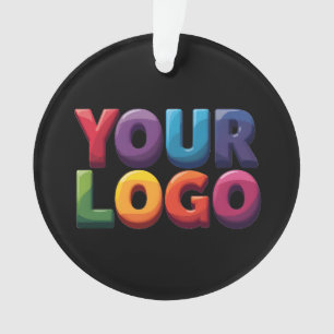 Simple Custom Logo and Text Business Ornament