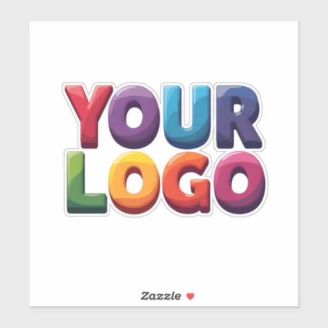 Simple Custom Logo and Text Business Sticker (Sheet)
