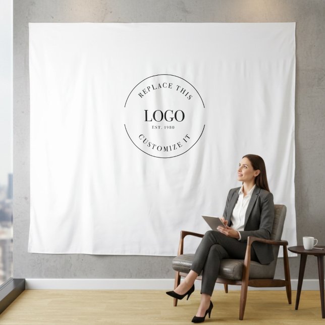 Simple Custom Logo backdrop Company branding (Customizable business backdrop with logo.)