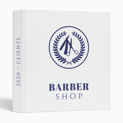 Simple custom logo barber salon appointment book 3 ring binder