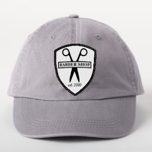 Simple custom logo barbershop business name patch