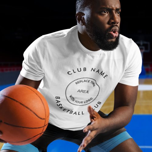 Simple Custom Logo Basketball Club Name T_Shirt